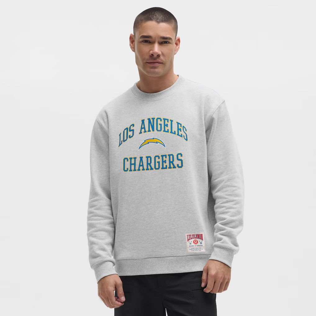 Men 2026 NFL Los Angeles Chargers grey round-neck sweatshirt style 01